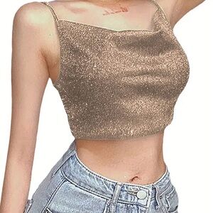 Shimmering Gold Women's Crop Top
